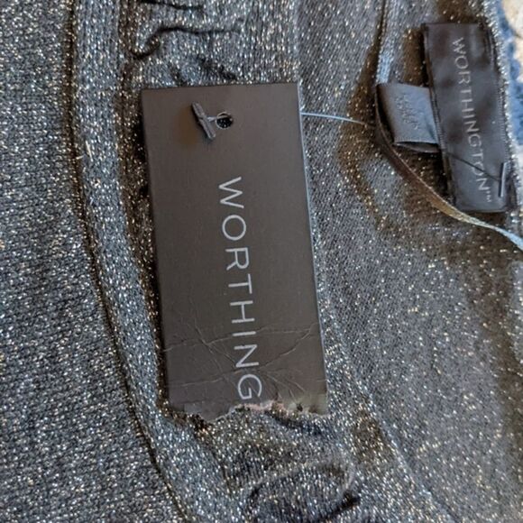 Worthington Crop sleeve metallic top sweater - Picture 5 of 10
